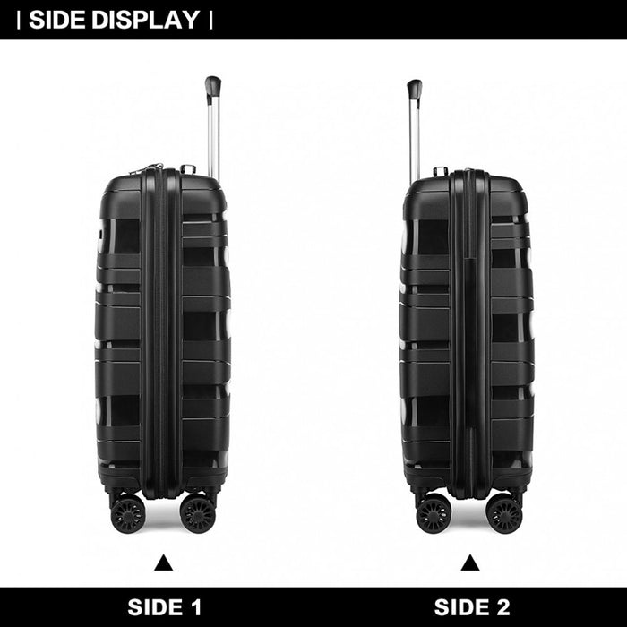 20 Inch Lightweight Polypropylene Hard Shell Suitcase With Tsa Lock - Black