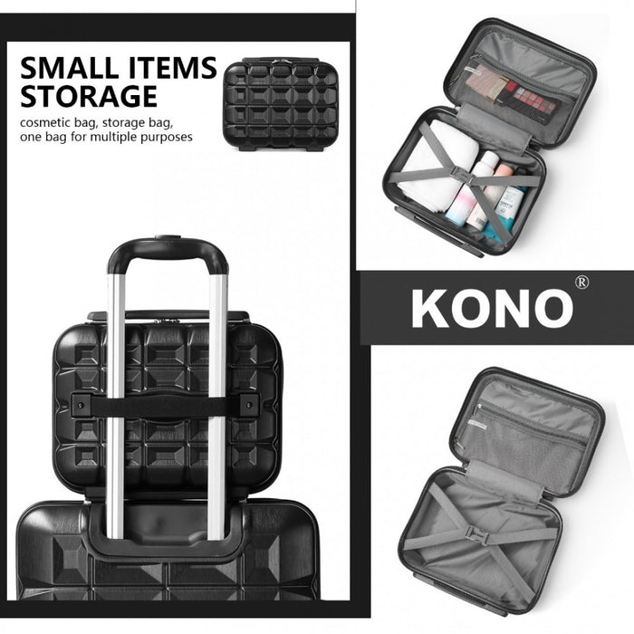 13/20 Inch Lightweight Hard Shell Abs Cabin Suitcase With Tsa Lock And Vanity Case - Black
