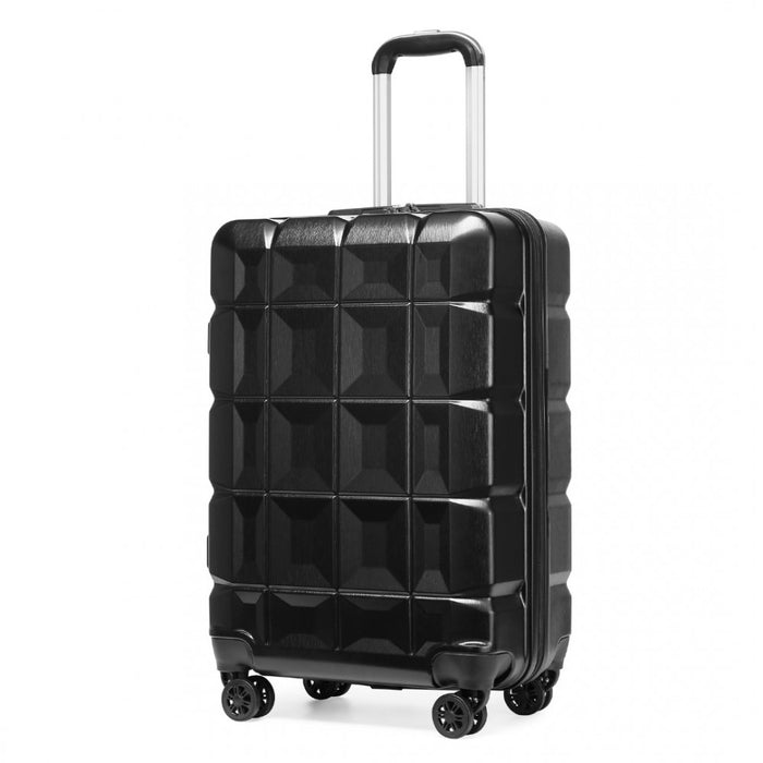 20 Inch Lightweight Hard Shell Abs Luggage Cabin Suitcase With Tsa Lock - Black