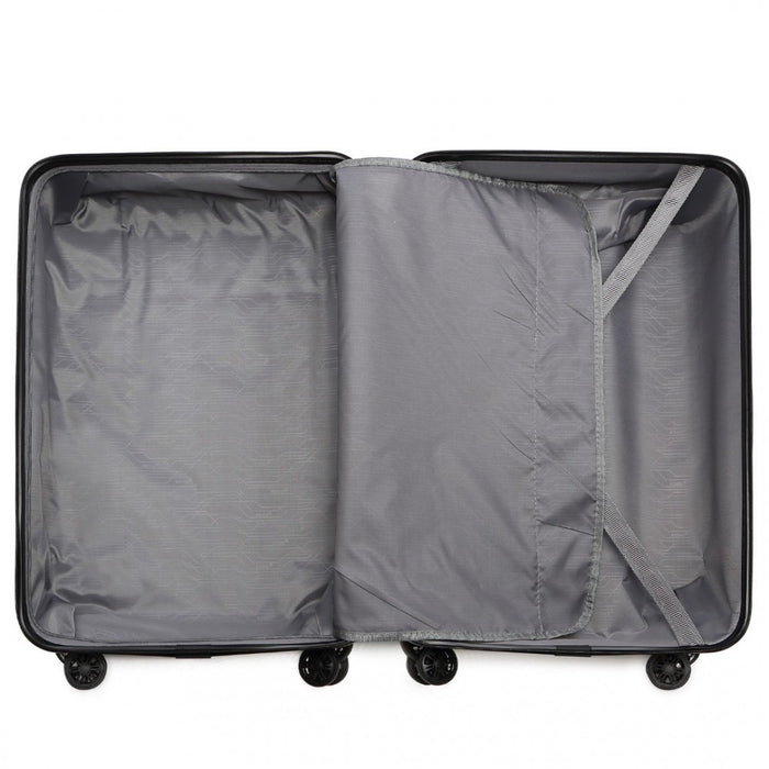 24 Inch Lightweight Hard Shell Abs Suitcase With Tsa Lock  Black