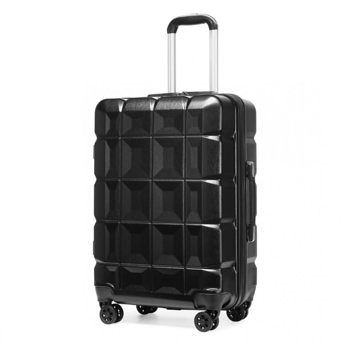 24 Inch Lightweight Hard Shell Abs Suitcase With Tsa Lock  Black