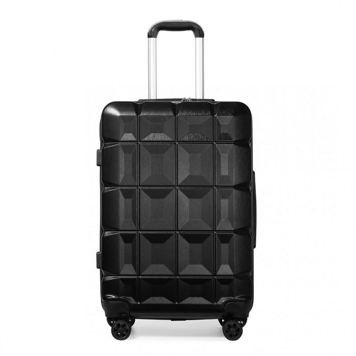 24 Inch Lightweight Hard Shell Abs Suitcase With Tsa Lock  Black