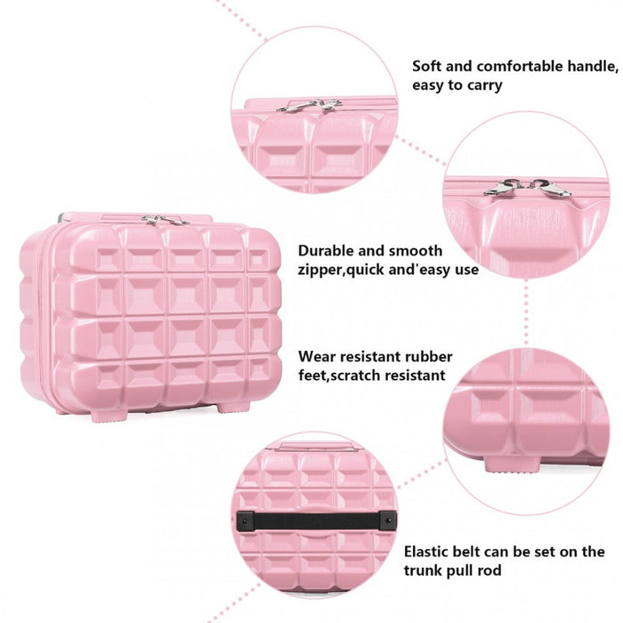 K2292l - Trousse de toilette Kono à coque rigide et légère en ABS de 13 pouces - Rose