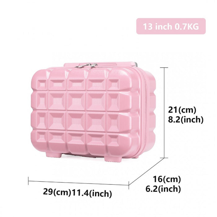 K2292l - Trousse de toilette Kono à coque rigide et légère en ABS de 13 pouces - Rose