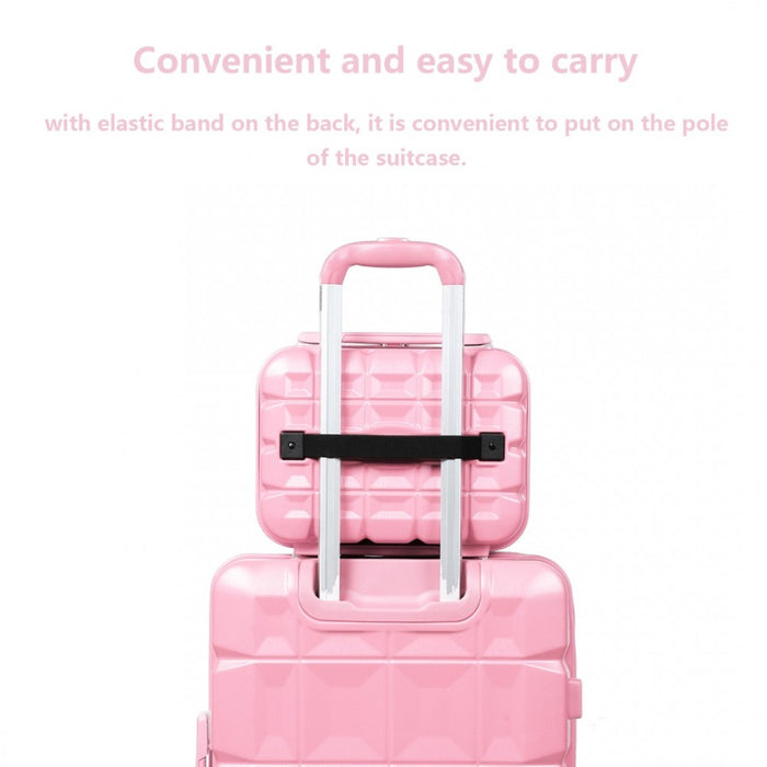 K2292l - Trousse de toilette Kono à coque rigide et légère en ABS de 13 pouces - Rose