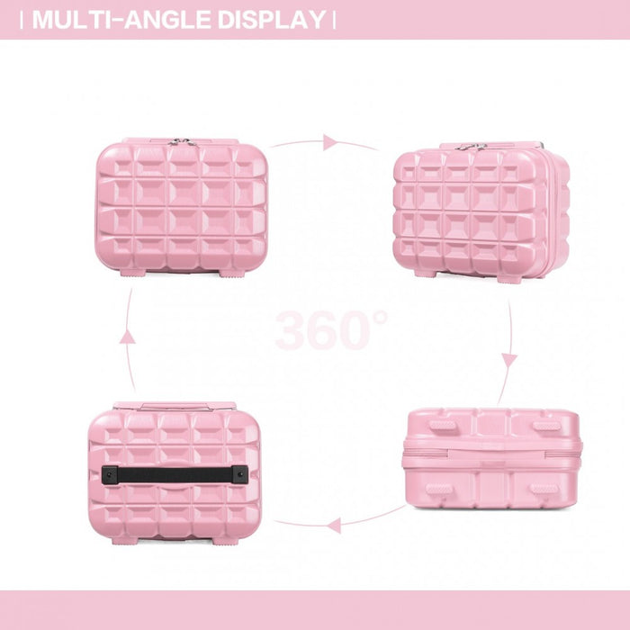 K2292l - Trousse de toilette Kono à coque rigide et légère en ABS de 13 pouces - Rose