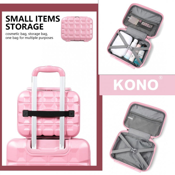 K2292l - Trousse de toilette Kono à coque rigide et légère en ABS de 13 pouces - Rose