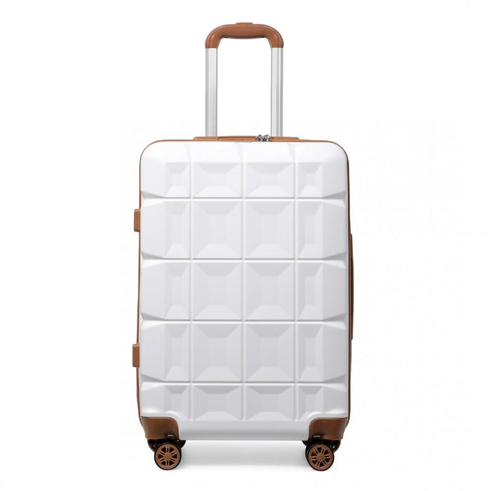 28 Inch Lightweight Hard Shell Abs Suitcase With Tsa Lock - White
