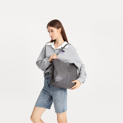 Lh2230 - Miss Lulu Soft Leather Multiple Pocket Tote Shoulder Bag - Brown