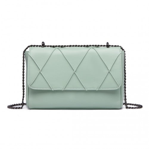 Lh2253 - Sac à bandoulière Miss Lulu Rhombus Flap Chain - Vert