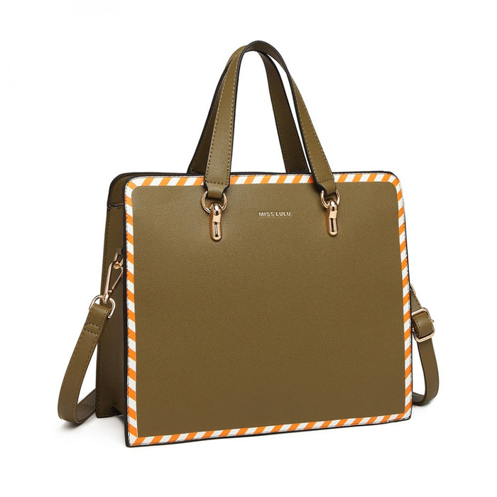 Lt1953 - Miss Lulu Stripe Design Shoulder Bag - Green