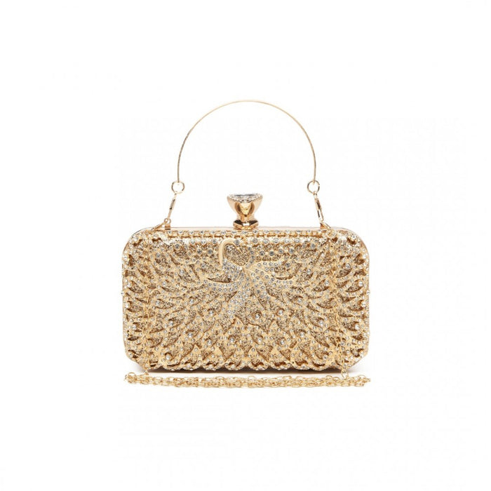 S2227 - Miss Lulu Sparkling Classical Women Clutch Purse Evening Bag - Gold