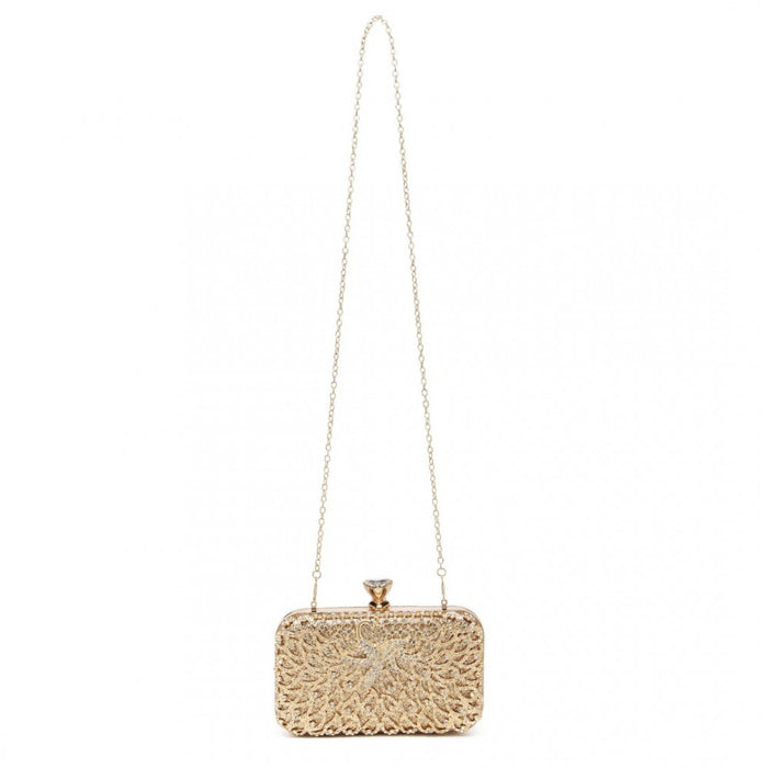 S2227 - Miss Lulu Sparkling Classical Women Clutch Purse Evening Bag - Gold