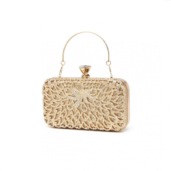 S2227 - Miss Lulu Sparkling Classical Women Clutch Purse Evening Bag - Gold