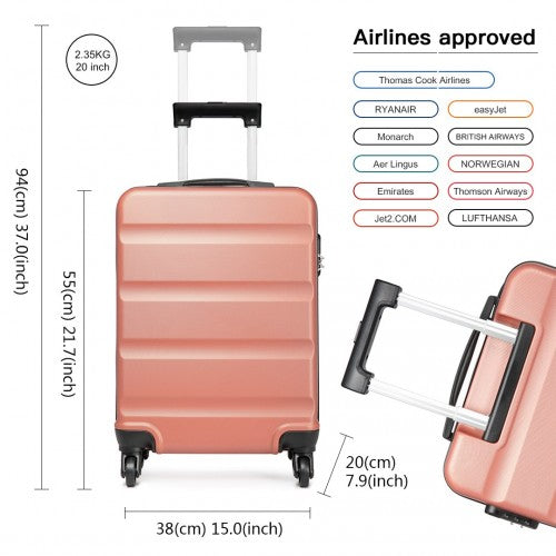 20 Inch Horizontal Design Abs Hard Shell Suitcase With Tsa Lock - Nude