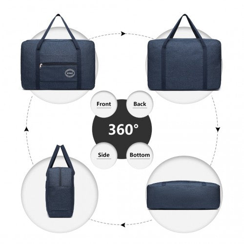 EQ2256 - Kono Foldable Waterproof Storage Travel Handbag - Navy
