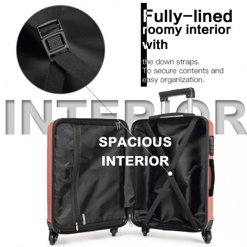 20 Inch Horizontal Design Abs Hard Shell Suitcase With Tsa Lock - Nude